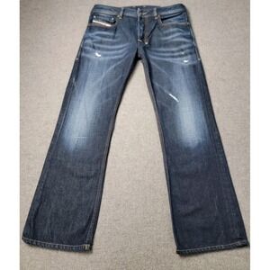 Diesel Men's Zatiny Jeans 30x30 (31x28) Bootcut Dark Wash Distressed Denim
